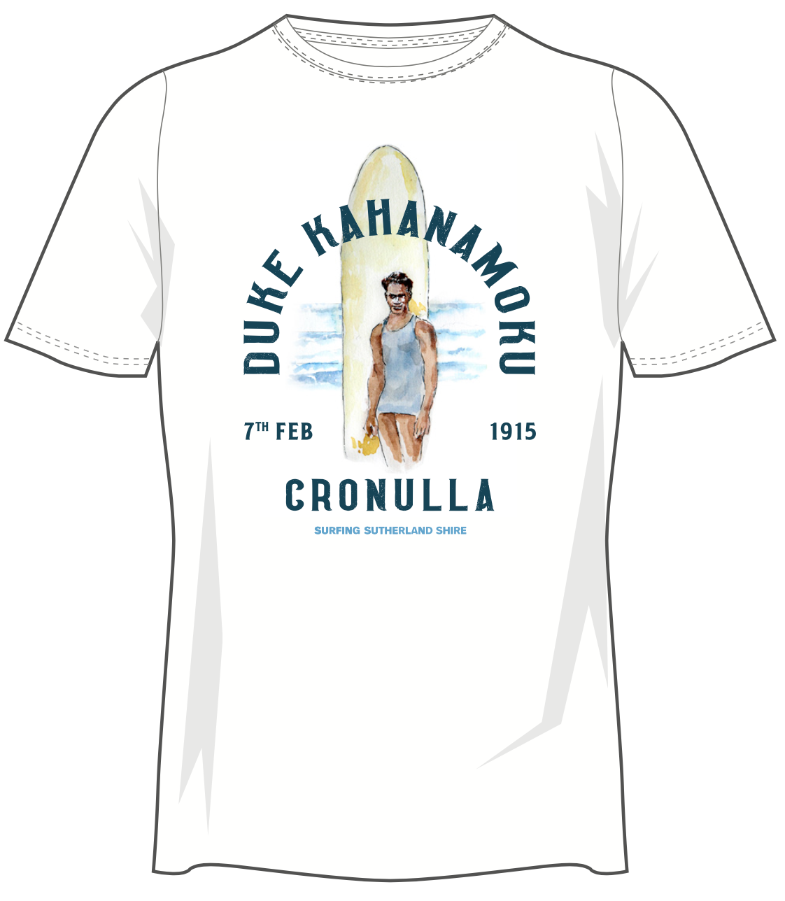 Cronulla Surf Design Duke Kahanamoku Tee Shirt