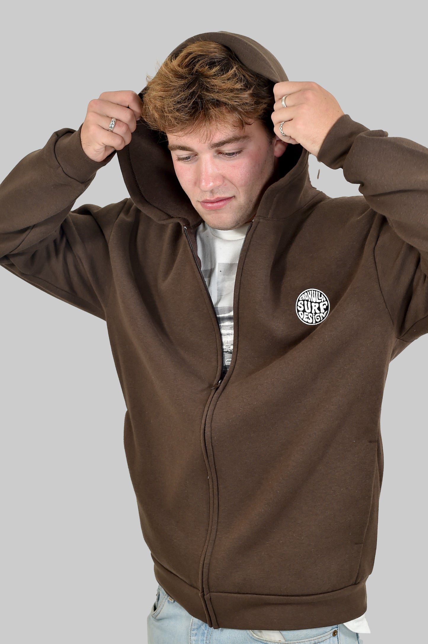 1990 Time Warp Zip Hoodie (Brown)