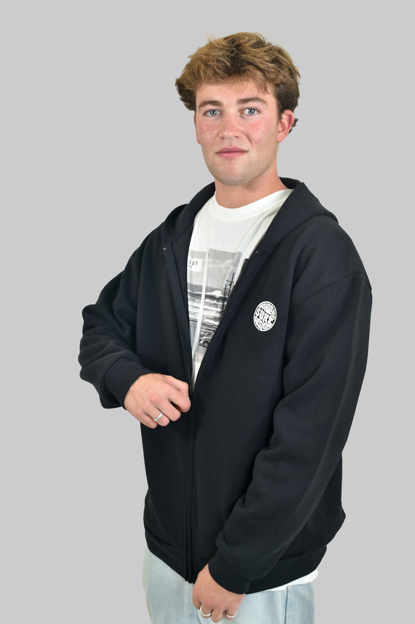 1990 Time Warp Zip Hoodie (Black)